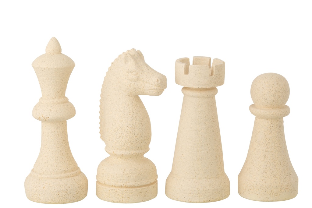 Chess Piece Polyresin Beige Large