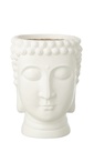 Flowerpot Buddha Polyresin White Large