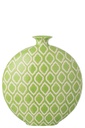 Vase Checkered Porcelain Green/White Large