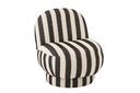 Lounge Chair Striped Fabric Black/Off-White