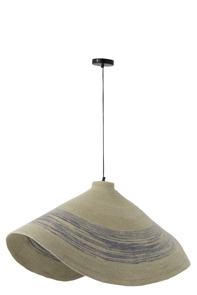 Ceiling Lamp Striped Seagrass Natural/Blue