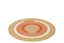 Rug Round Geometric Jute Natural/Dark