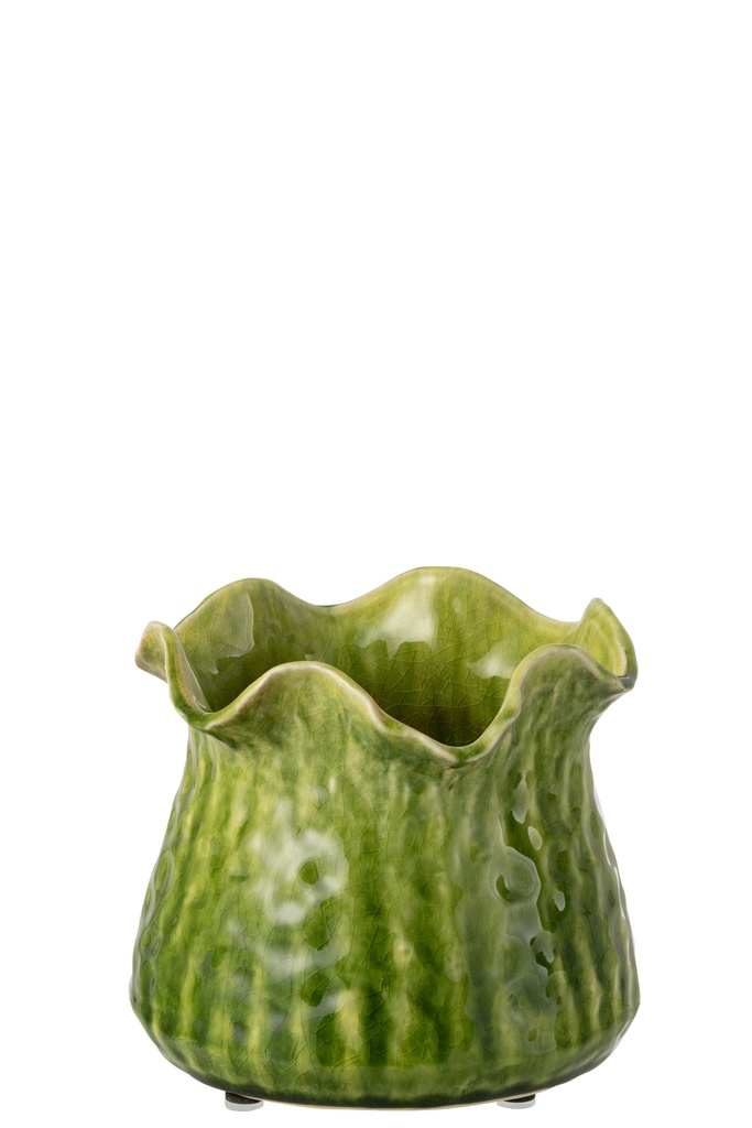 Flowerpot Ronny Irregular Clay Green