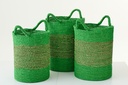 Set Of 3 Basket Striped Raffia
