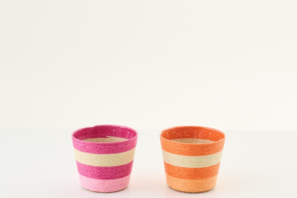 Flowerpot Striped Paper Pink/Orange Extra