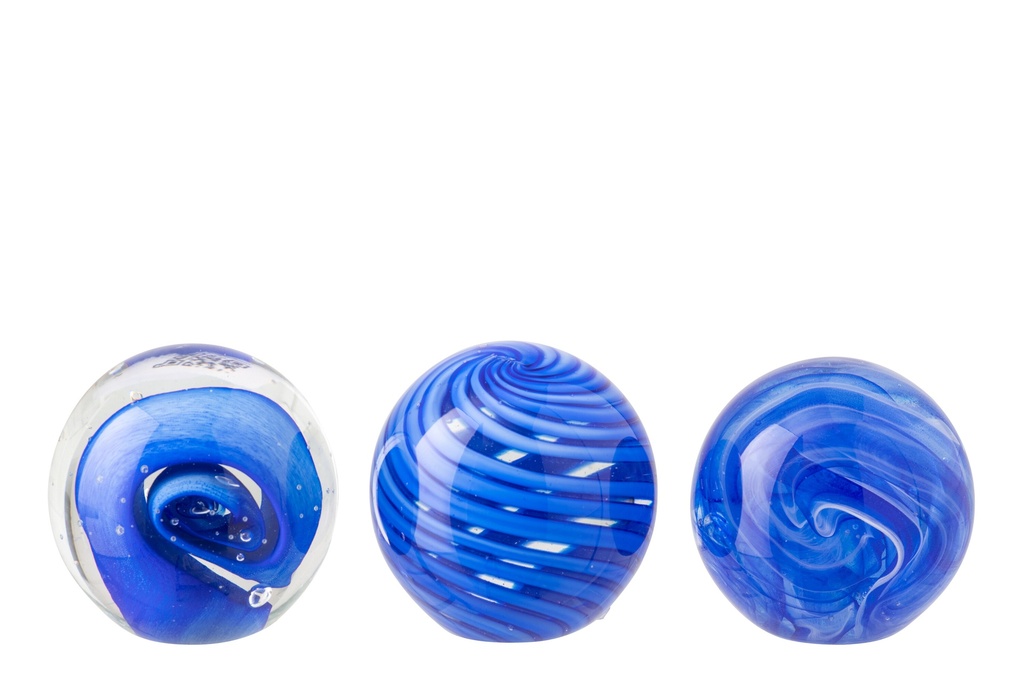 Paperweight Ball Glass Blue Small