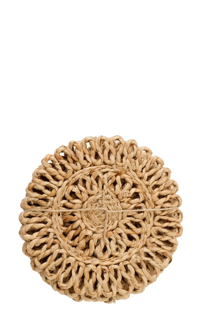 Set Of 6 Coaster Round Jute