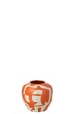 Vase Geometric Porcelain White/Orange Small