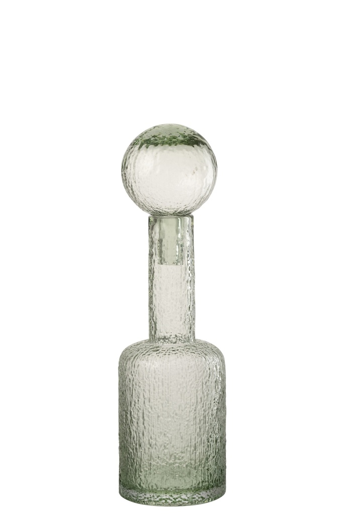 Bottle Decorative Relief Glass Grey-Green