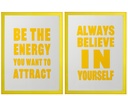 Quote Board Energy/Believe Canvas White/Neon