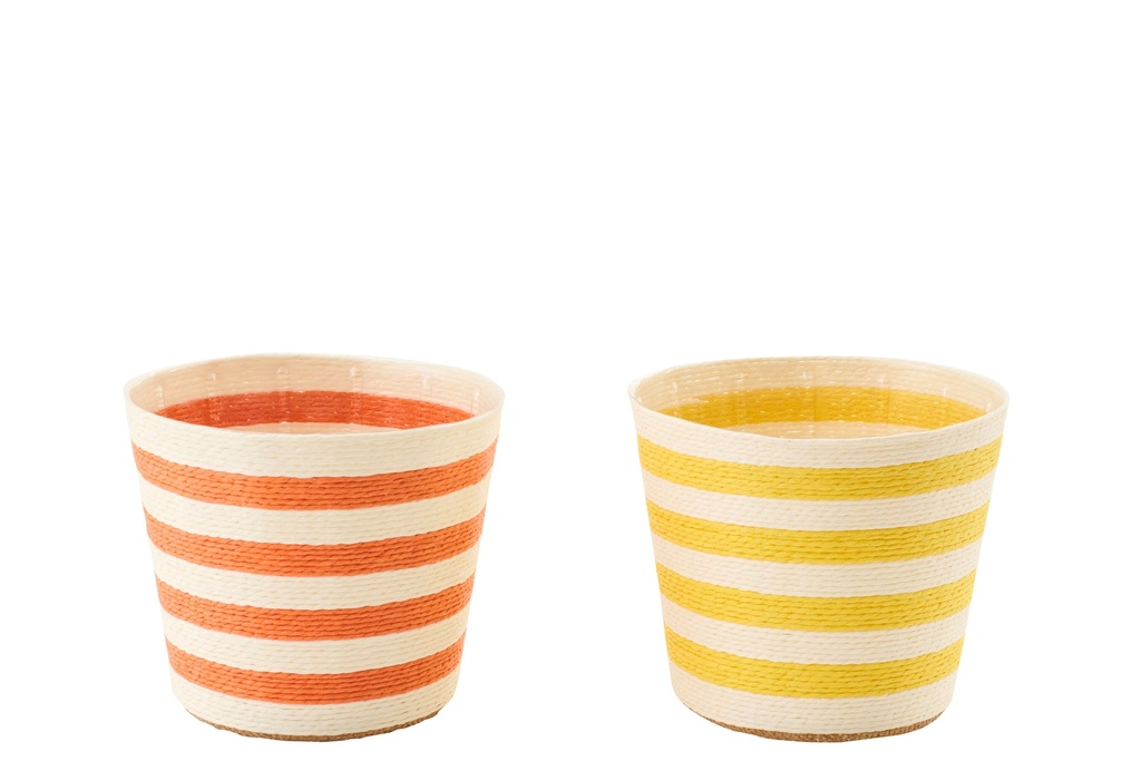 Flowerpot Striped Paper Yellow/Orange Large