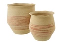 Set Of 2 Basket Striped Seagrass