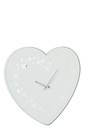 Wall Clock Heart Glass White