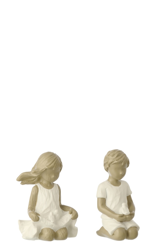 Children Boy/Girl Polyresin White/Grey Assortment
