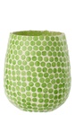 Candle Holder Mosaic Glass Green