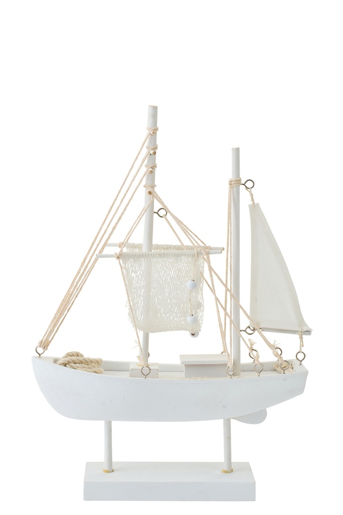 Boat Decorative MDF/Rope White