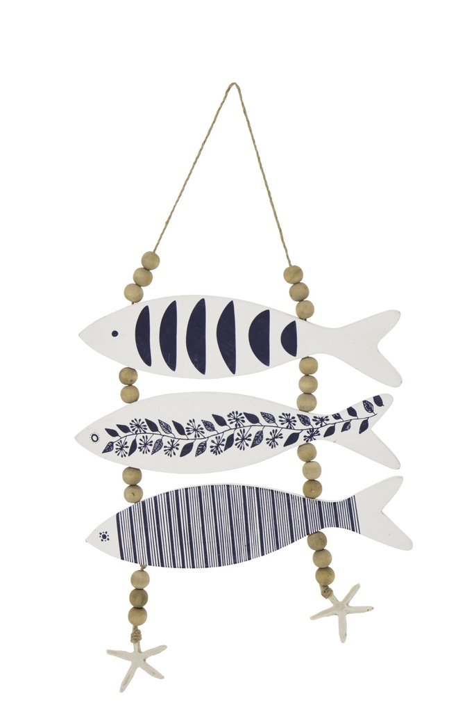 Hanger Fish Mixed Pattern MDF/Rope