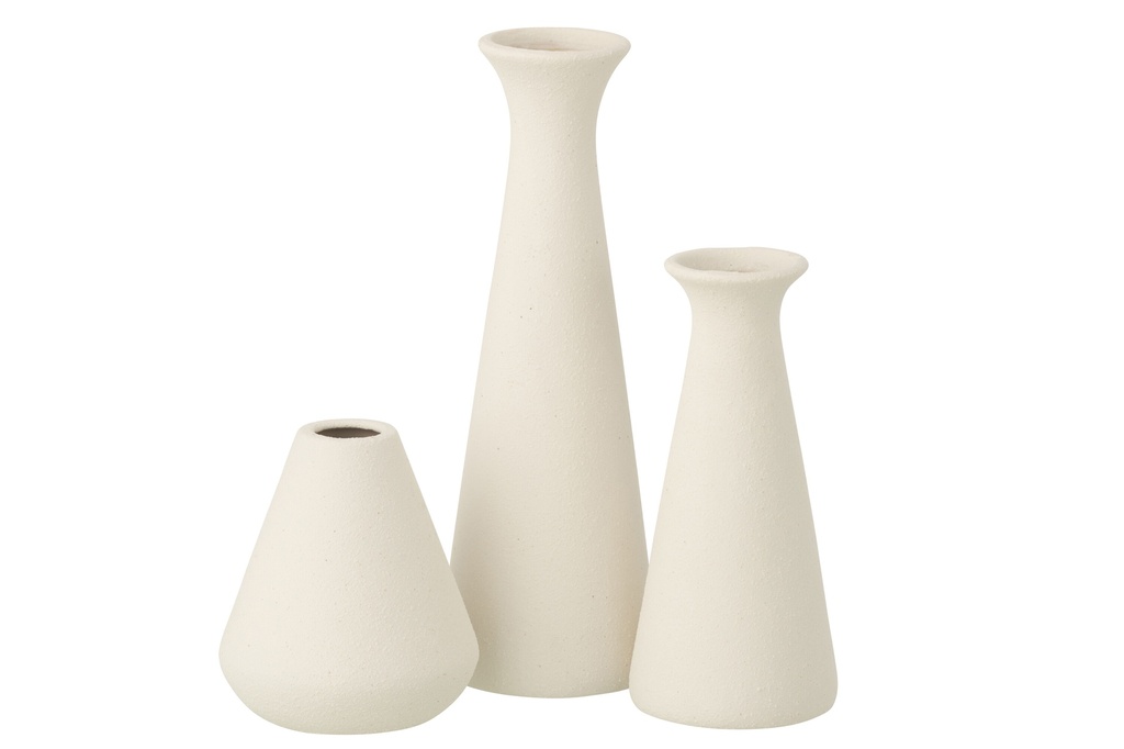Set Of 3 Vase Soliflore Porcelain