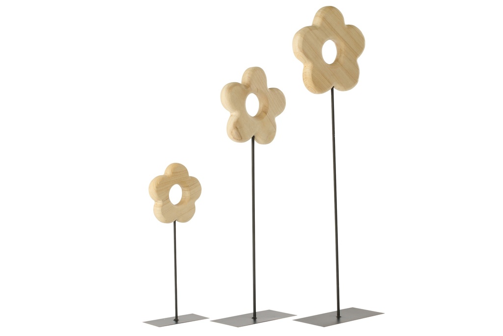 Set Of 3 Flower On Base