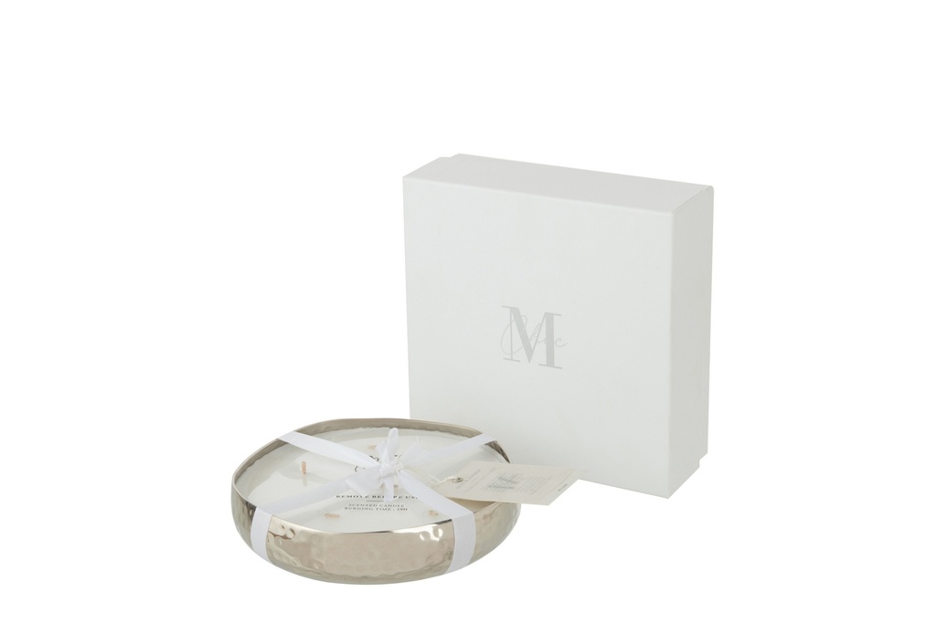 [16139] Bougie Parfumée M-Chic Métal Argenté