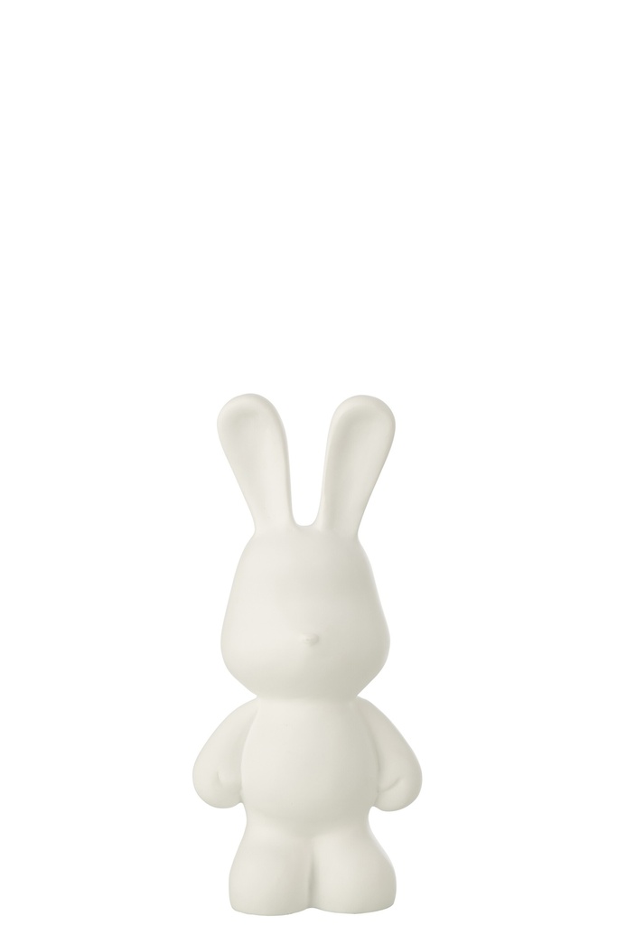 Rabbit Eddy Polyresin White Small