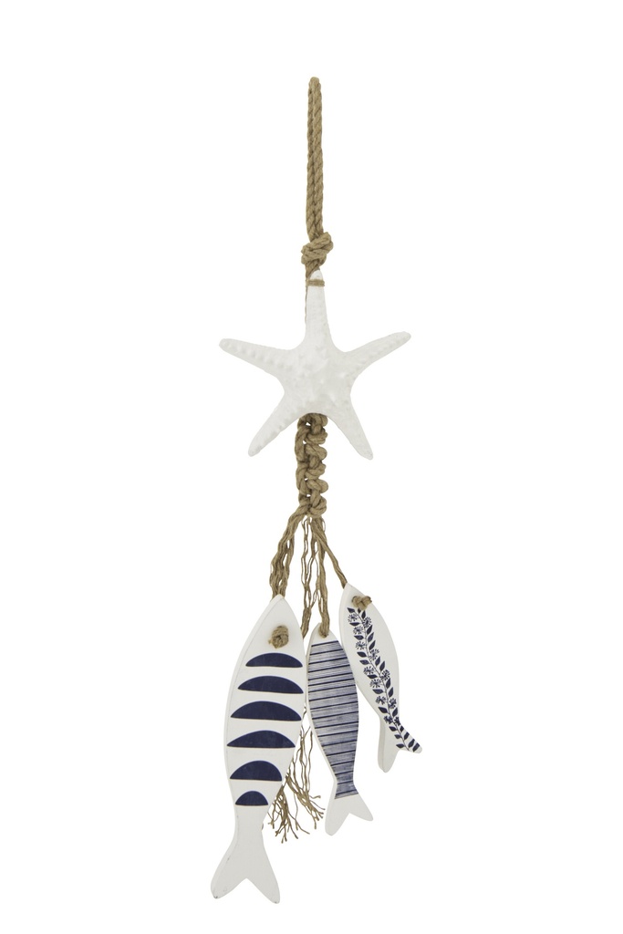Hanger Seastar + Fish MDF/Rope