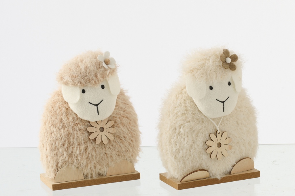 Sheep Flower Polyester White/Beige Small