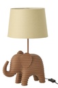 Table Lamp Striped Polyresin Brown