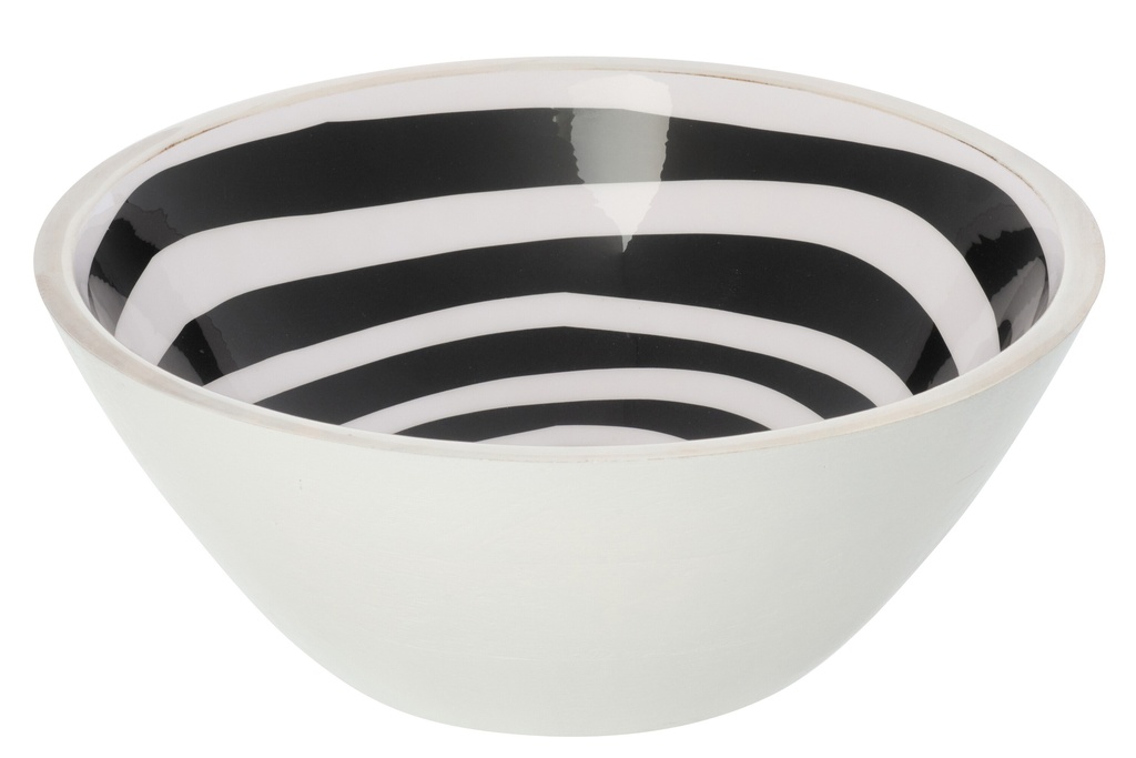 Bowl Mango Wood Black/White Large