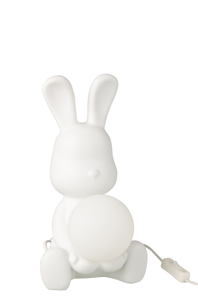 Table Lamp Rabbit Polyresin White