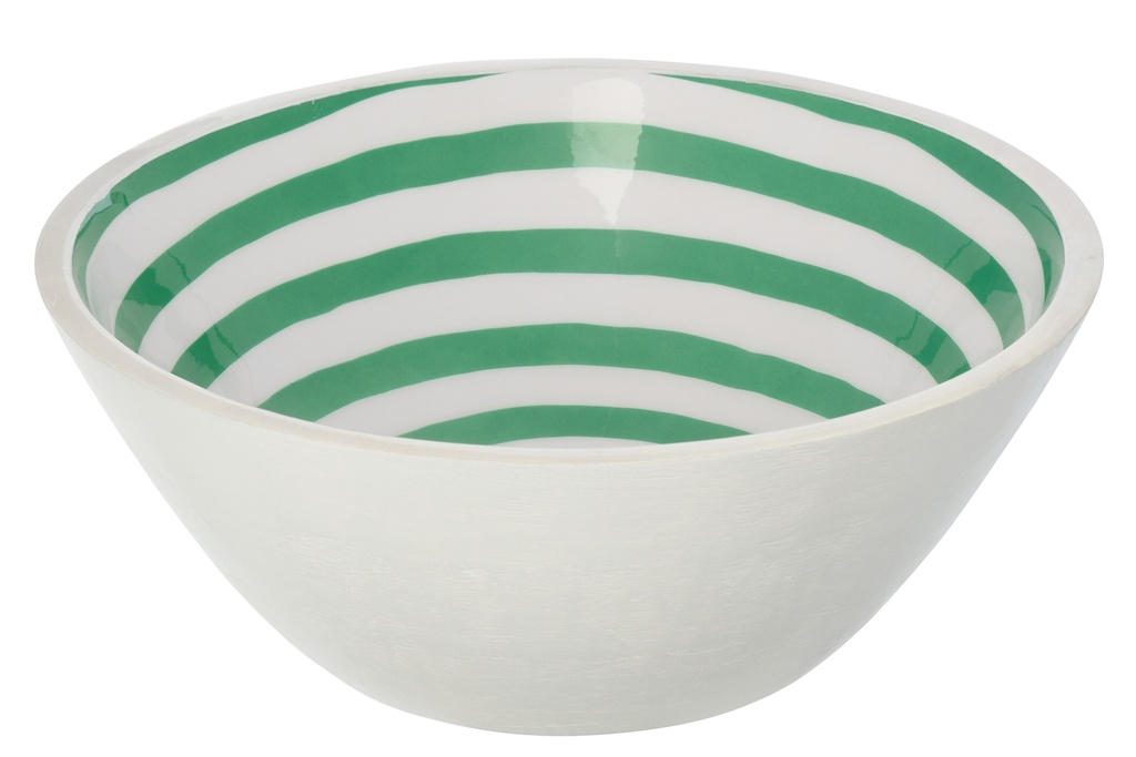 Bowl Mango Wood Green/White Large