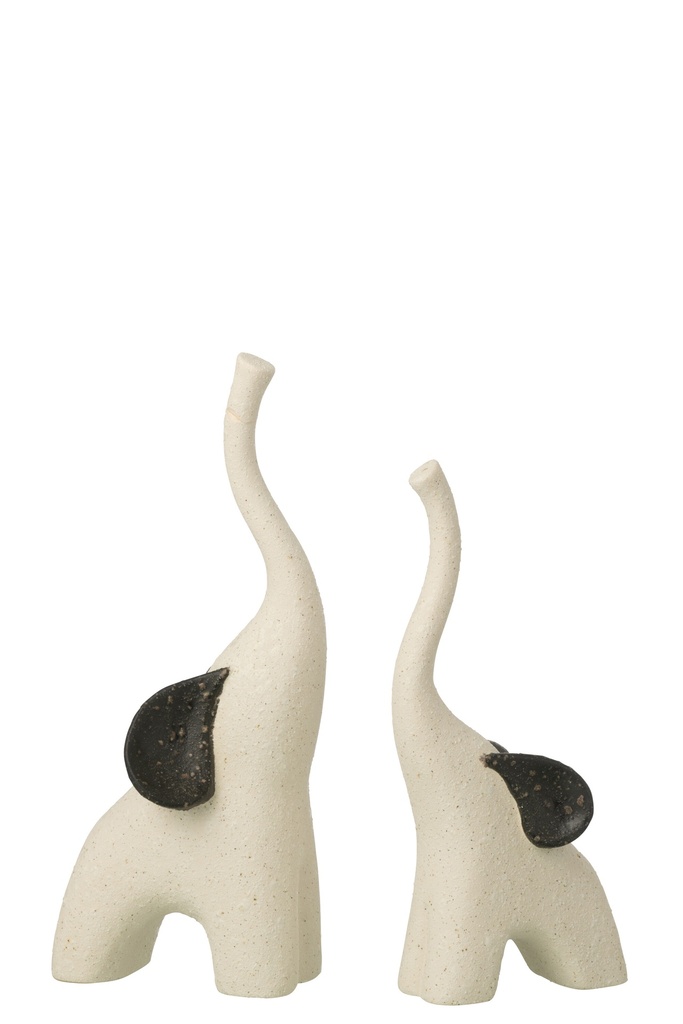 Set Of 2 Elephant Modern Stoneware