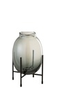 Vase On Foot Border Ribbed