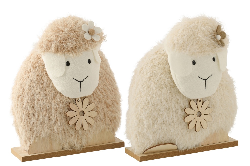 Sheep Flower Polyester White/Beige Large