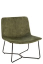 Fauteuil Lounge Isabel Métal/Textile Vert