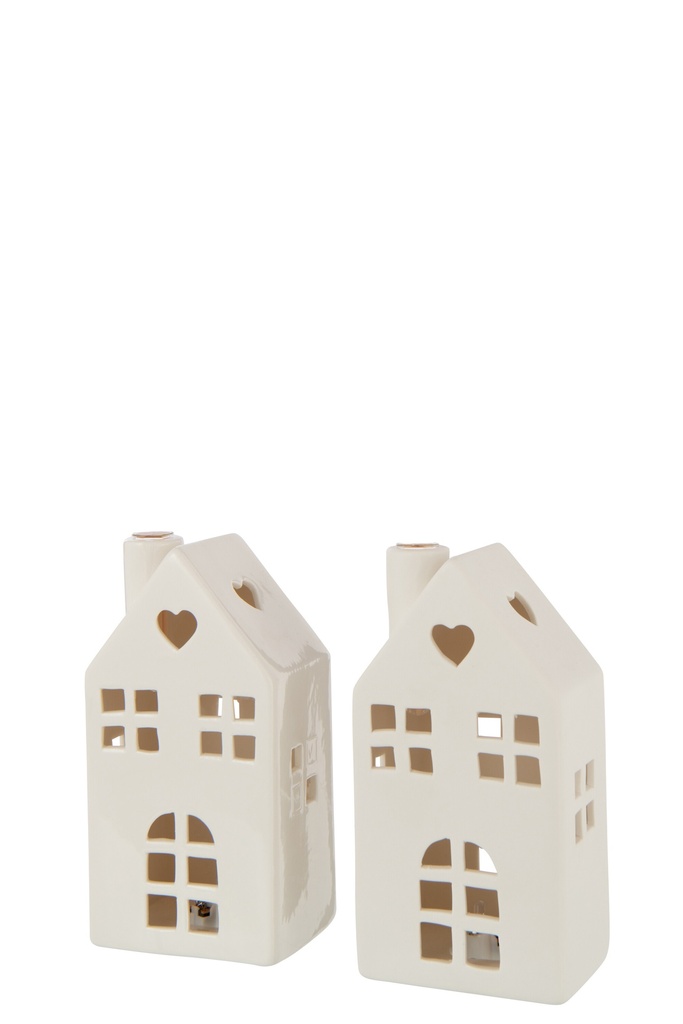 Vase Led House Heart Clay