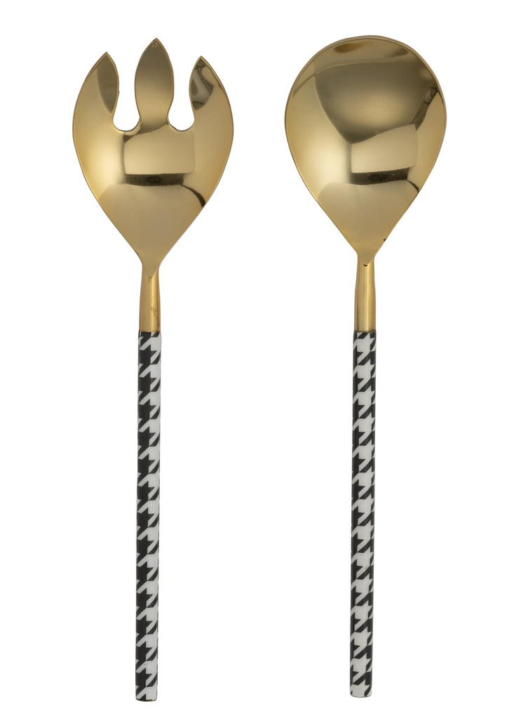 Salad Server Pied-De-Poule Stainless Steel