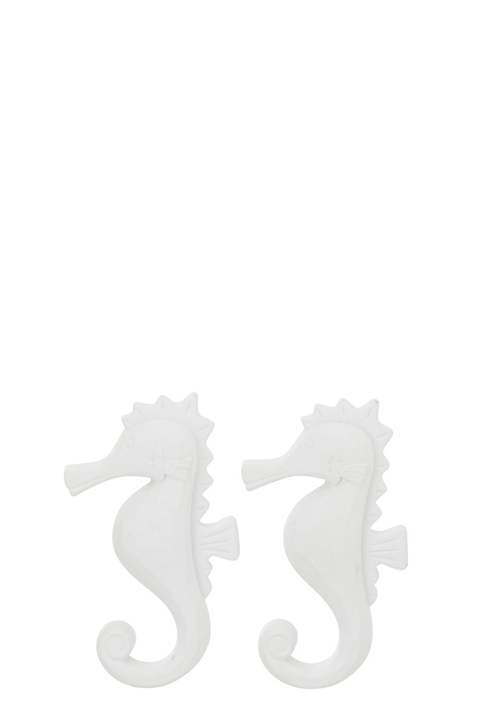 Set Of 2 Seahorse Decorative MDF/Rope