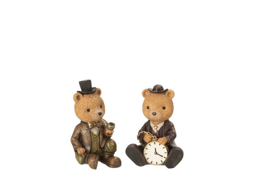 Bear Sitting Pipe + Clock