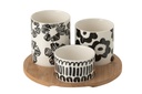 Appetizer Set Ceramic White/Black Small