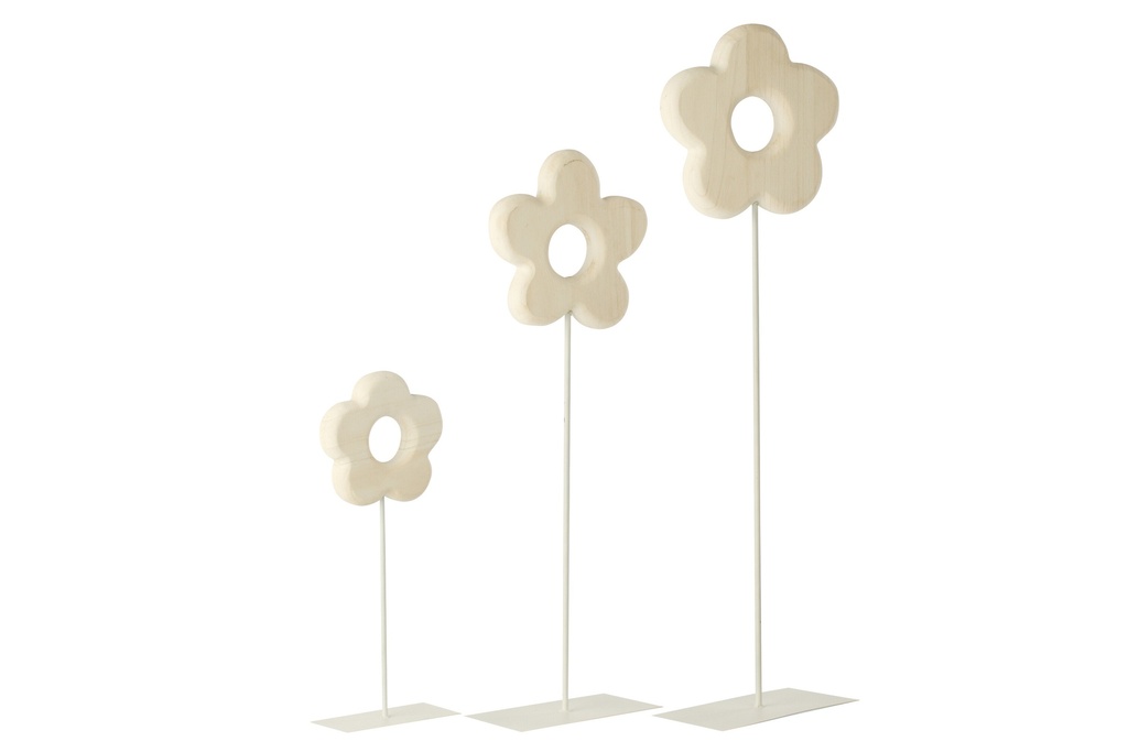 Set Of 3 Flower On Base