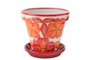Flowerpot Ceramic Orange/White Large