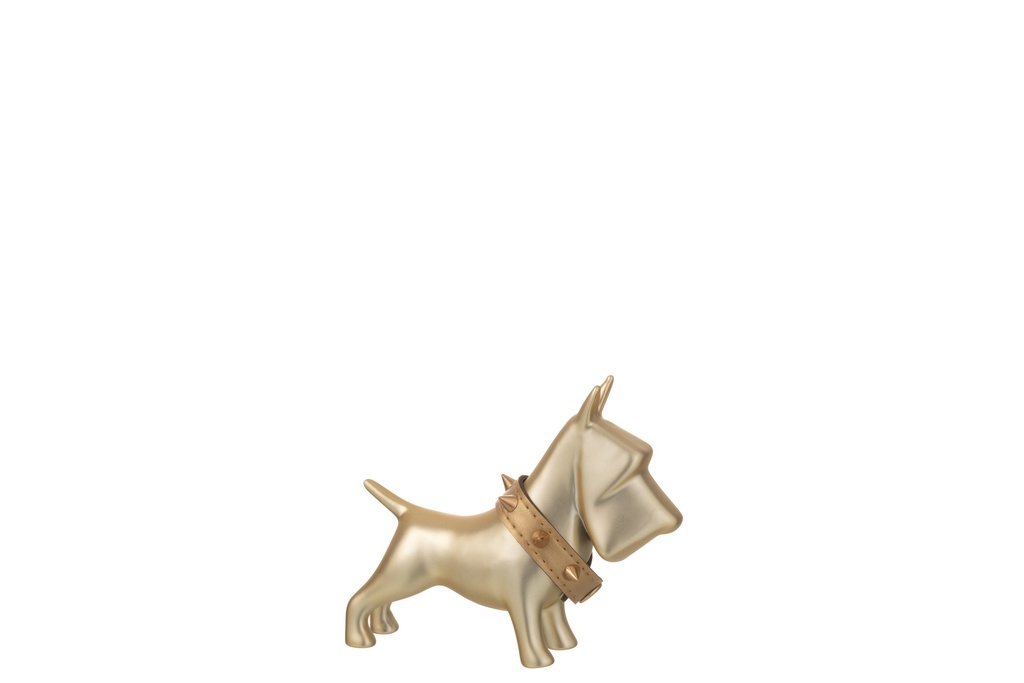 [27016] Dog Ceramic Gold Small