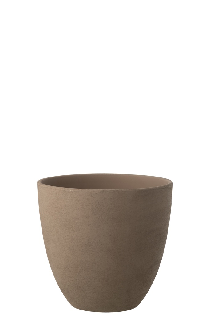 Flowerpot Round Pottery Taupe Large