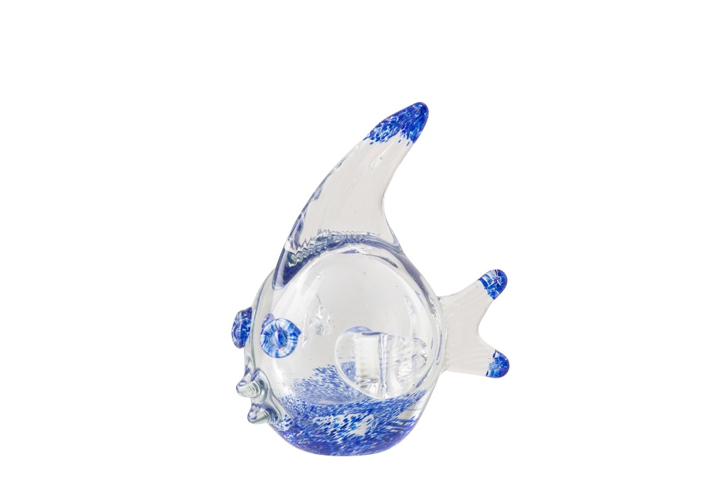 Paperweight Fish Glass Blue/Transparent