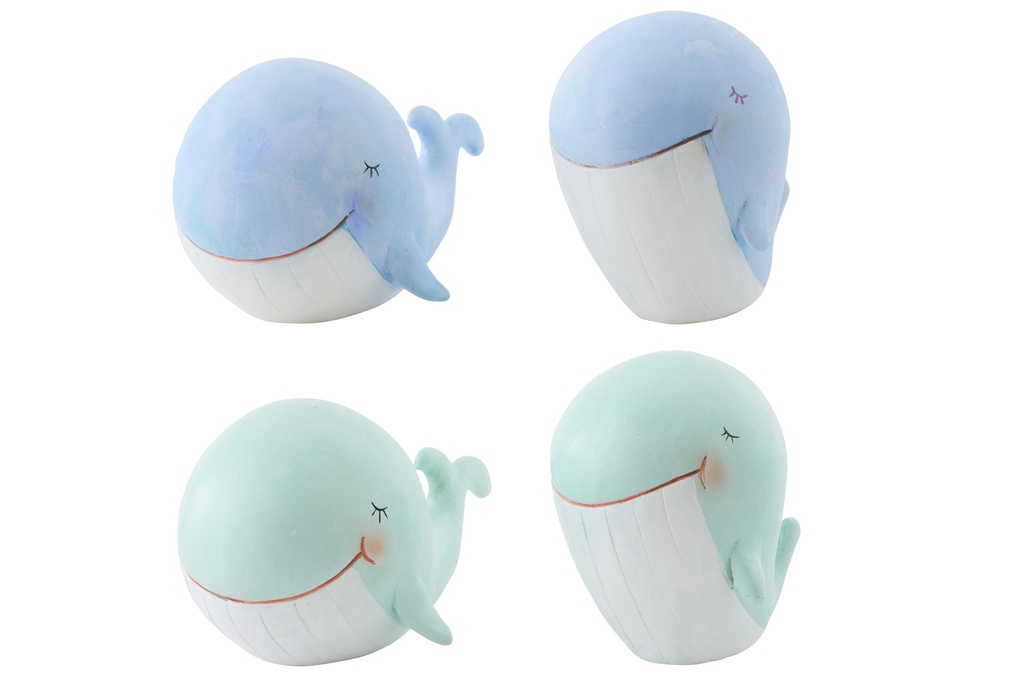 Whale Polyresin Light Blue/Light Green