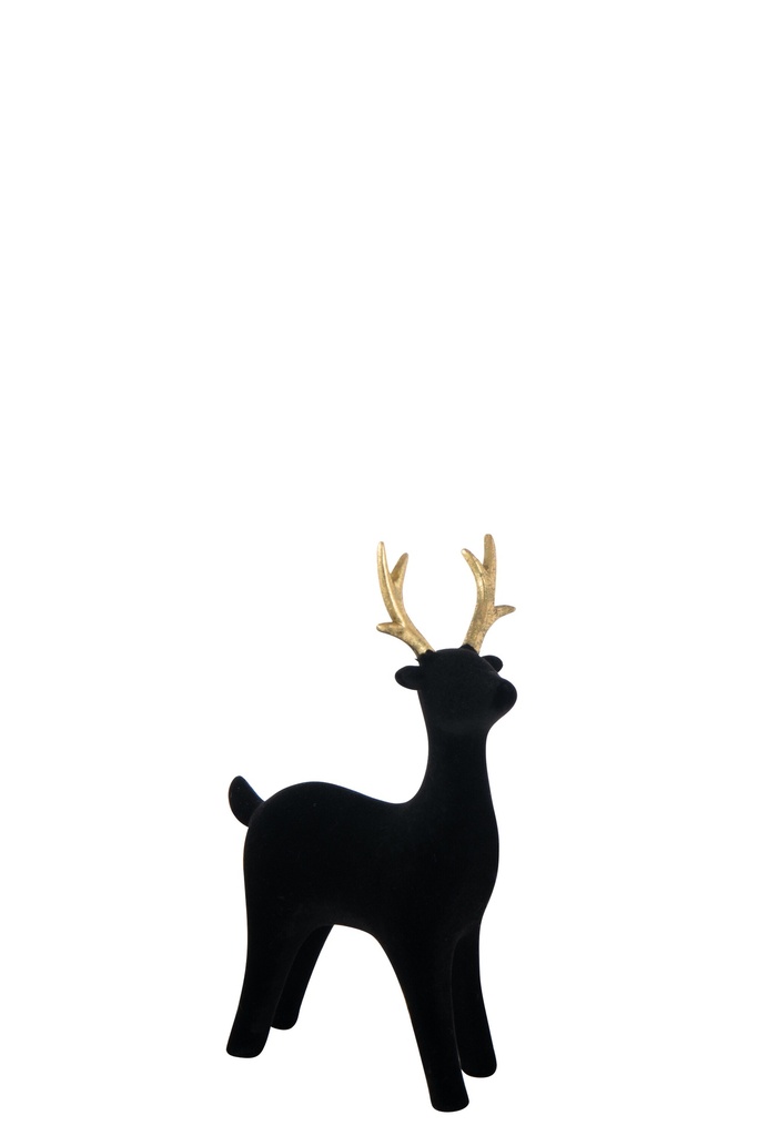 Reindeer Velvet Polyresin Black Small