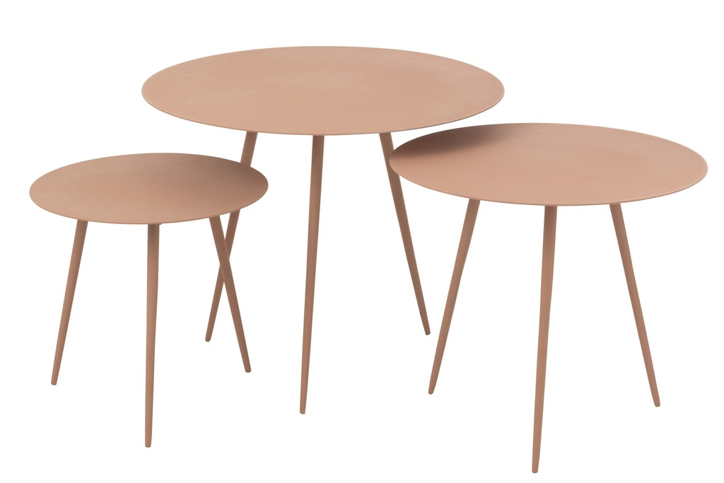 [30076] Set Of 3 Sidetable Iron Old