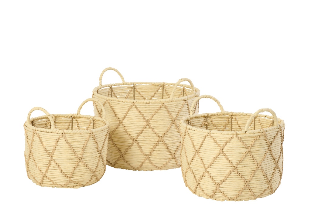 Set Of 3 Basket With Handle