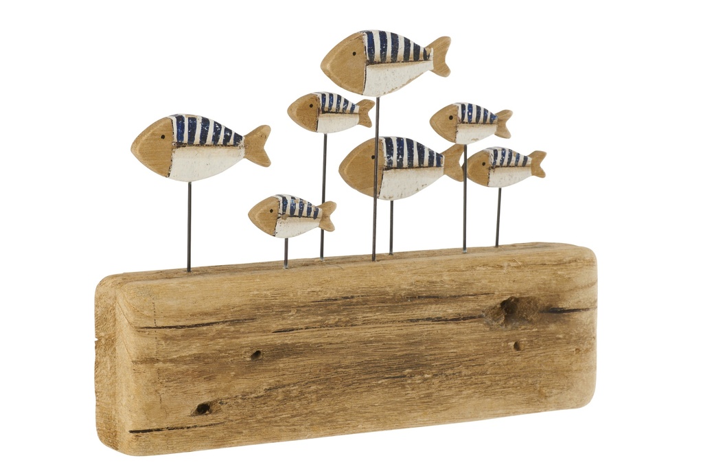Fish On Base Paulownia Wood